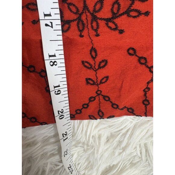 Crown & Ivy XL Red & Black Embroidered Flutter Sleeve Blouse - Picture 4 of 6